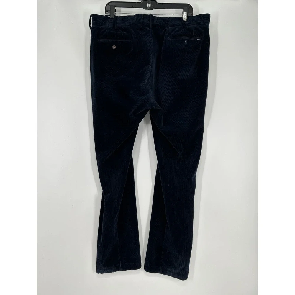 Polo Ralph Lauren Corduroy Pants Mens 38x32 Navy Blue Classic‎ Fit Slash Pockets